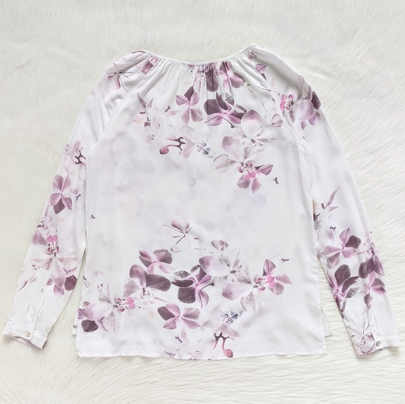 Sam & Lavi Floral Blossom Print Button Up Blouse Top M - Picture 7 of 11